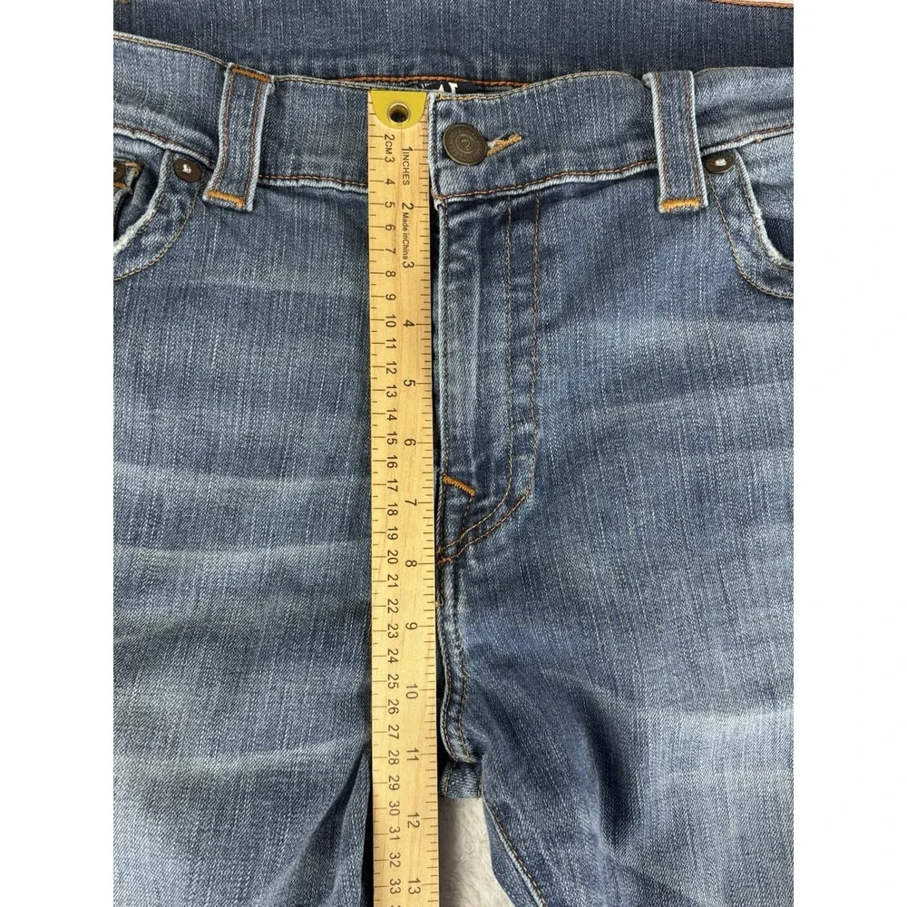 True Religion Jeans Men's Blue Ricky Relaxed Straight Jeans Flap Pockets Size 38